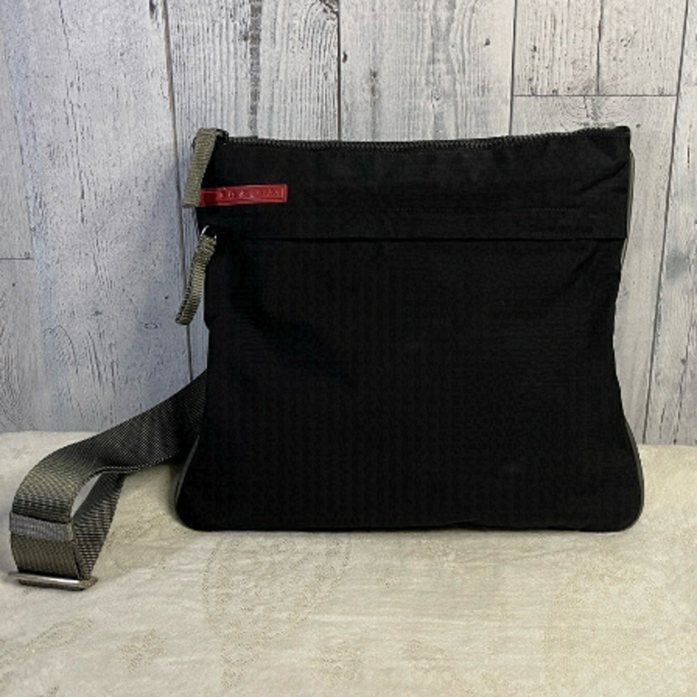 PRADA sports tessuto unisex crossbody bag in black